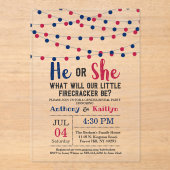 Koord op de vierde helft van juli acryl uitnodigingen (Voorkant)