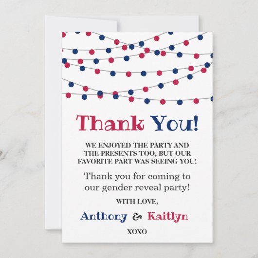 Koord op de vierde helft van juli bedankkaart (Voorkant)