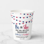 Koord op de vierde helft van juli papieren bekers (Achterkant)