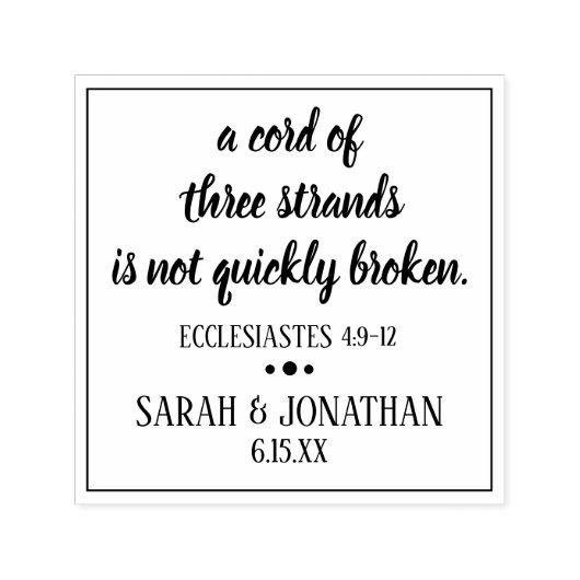 Koord op drie strengen Christelijk huwelijk Zelfinktende Stempel (Design)