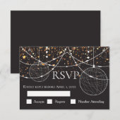 Koord op Gold confetti-reactiekaart RSVP Kaartje (Voorkant / Achterkant)