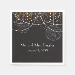 Koord op gouden bruiloft servetten