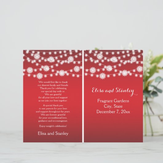 Koord op het rode trouwprogramma voor lichte sneeu (Staand voorkant)