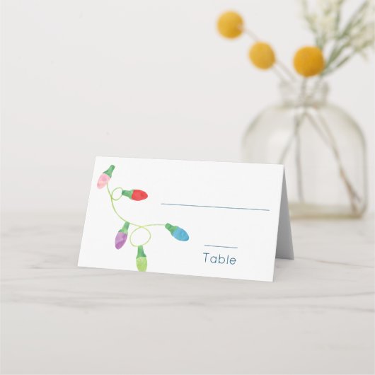 Koord op kleurrijk kersthuwelijk plaatskaartje (Voorkant)