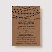 Koord op kraft Wedding Rehearsal Kaart