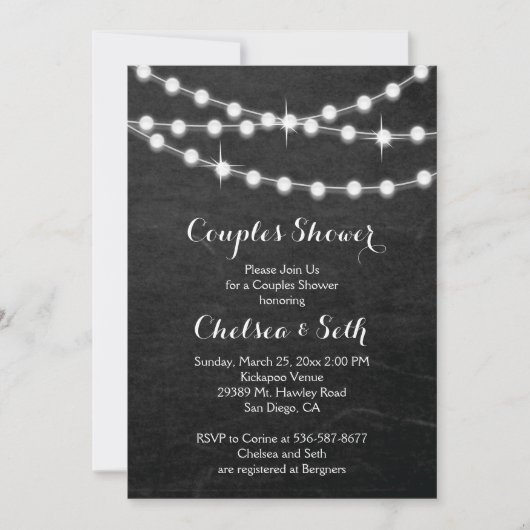 Koord op Lights Chalkboard Background Kaart (Voorkant)