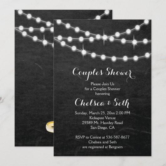 Koord op Lights Chalkboard Background Kaart (Voorkant / Achterkant)