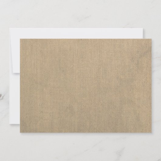 Koord op Mason Jar Lights Rustic Burlap Wedding Kaart (Achterkant)