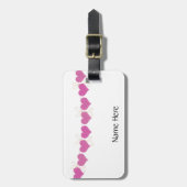 Koord op roze harten bagagelabel (Voorkant verticaal)