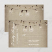 Koord op RSVP-kaarten van Lights Rustic Country We RSVP Kaartje (Voorkant / Achterkant)