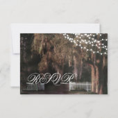 Koord op RSVP-kaarten van lights Rustic Oak Weddin RSVP Kaartje (Achterkant)