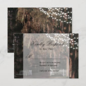 Koord op RSVP-kaarten van lights Rustic Oak Weddin RSVP Kaartje (Voorkant / Achterkant)