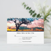 Koord op RSVP-kaarten voor zonnestrondbruiloft RSVP Kaartje (Staand voorkant)