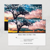 Koord op RSVP-kaarten voor zonnestrondbruiloft RSVP Kaartje (Voorkant / Achterkant)