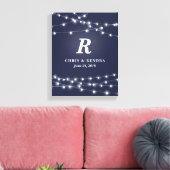 Koord op speciale huwelijksdag van het monogram va canvas afdruk (Insitu (Woonkamer))