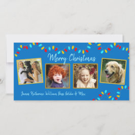 Koord op vier kerstKaarten voor de fotoserie van L Feestdagenkaart