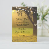 Koord van de Rustic Herfst van de Lichten Boom Vin Bedankkaart (Staand voorkant)