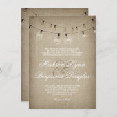 Koord van de Uitnodiging van de Rustic van het Lan (Voorkant / Achterkant)