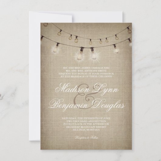 Koord van de Uitnodiging van de Rustic van het Lan (Voorkant)