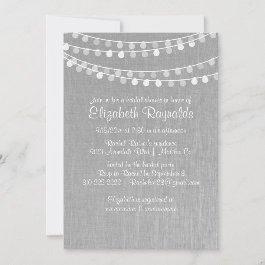 Koord van de Uitnodigingen van de Bridal van de Li (Voorkant)
