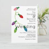 Koord van gekleurde kerstlichten, huwelijk aankondiging (Staand voorkant)