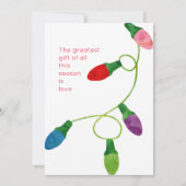 Koord van gekleurde kerstlichten, huwelijk aankondiging (Achterkant)