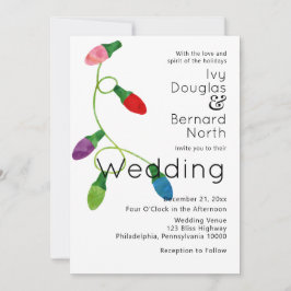 Koord van gekleurde kerstlichten, huwelijk aankondiging