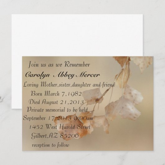 Koord van gouden bladeren kaart (Voorkant / Achterkant)