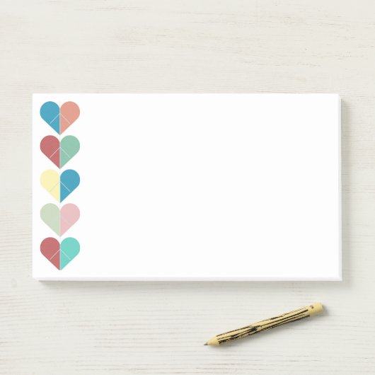 Koord van het hart post-it® notes (Op bureau)