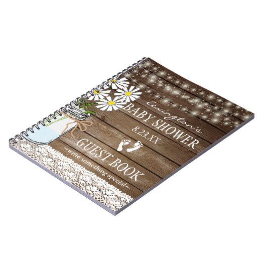 Koord van het Witte Baby shower van Lichten Guestb Notitieboek (Linkerzijde)