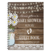 Koord van het Witte Baby shower van Lichten Guestb Notitieboek (Voorkant)