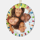 Koord van kerstlampfamilie Foto modern Keramisch Ornament (Links)