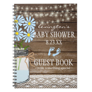 Koord van Lichtblauw Baby shower Guestbook Notitieboek