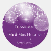 Koord van lichten en glanzend sterren ontwerp beda ronde sticker (Voorkant)