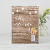 Koord van lichten | Mason Jar Wedding Kaart (Staand voorkant)