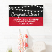 Koord van lichten | Rode felicitaties Afstuderen Spandoek (Insitu)