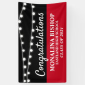 Koord van lichten | Rode felicitaties Afstuderen Spandoek (Verticaal)