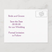 Koord van lichten, sneeuwvlokbruiloft Opslaan Datu Aankondigingskaart (Achterkant)