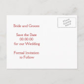 Koord van lichten, sneeuwvlokbruiloft Opslaan Datu Aankondigingskaart (Achterkant)