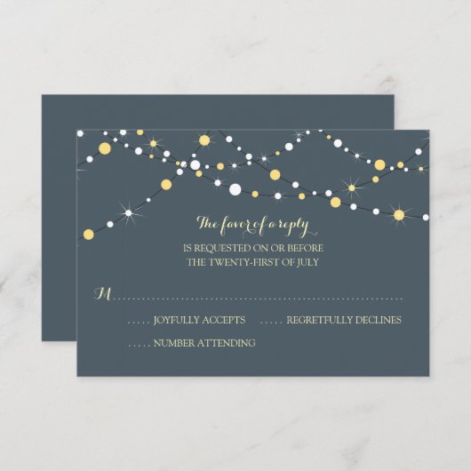 Koord van lichten | Weddenschap RSVP (Voorkant / Achterkant)