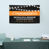 Koord van lichten | Zwart Oranje Afstuderen Spandoek (Beurs)