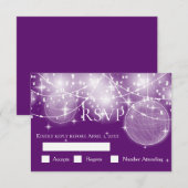 Koord van lichtstralen en sterren trouwreactiekaar RSVP kaartje (Voorkant / Achterkant)