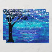 Koord van Lights Oak Tree Blue Wedding Invites Kaart (Voorkant / Achterkant)