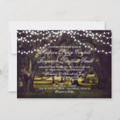 Koord van Lights Rustic Oak Tree Wedding Invites Kaart (Voorkant)