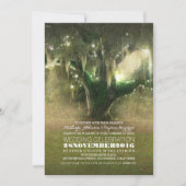 Koord van Lights Rustic Oak Tree Wedding Invites Kaart (Voorkant)
