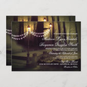 Koord van Lights Rustic Wedding Invitations Kaart (Voorkant / Achterkant)