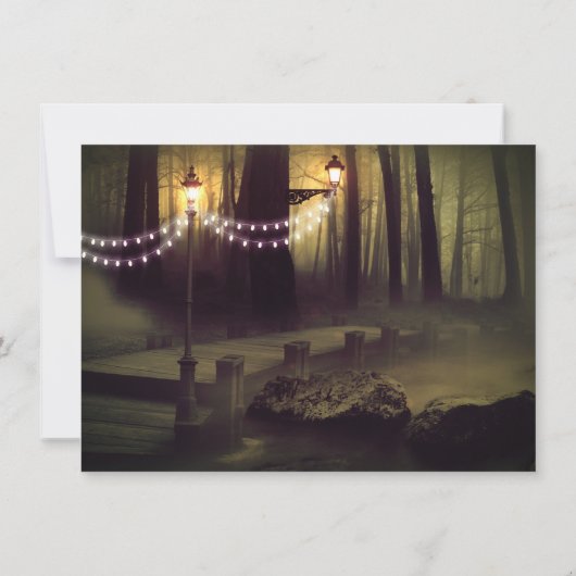 Koord van Lights Rustic Wedding Invitations Kaart (Achterkant)