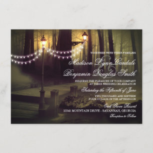 Koord van Lights Rustic Wedding Invitations Kaart