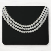 Koord van parels op zwart muismat (Voorkant)