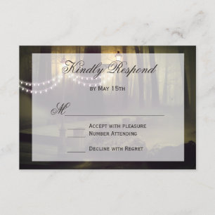 Koord van Rustic Wedding RSVP-kaarten met hooglich RSVP Kaartje